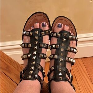 Rebecca Minkoff Black Studded Sandals